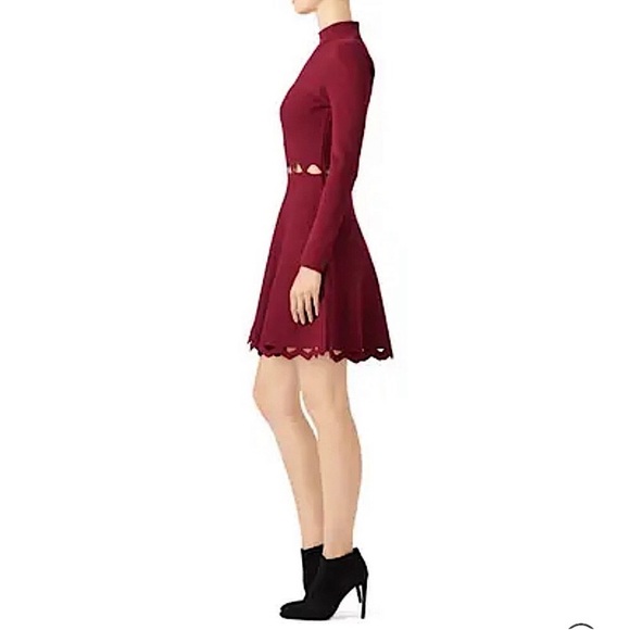 John & Jenn Knit Long Sleeve Burgundy Dress As Seen on Rent The Runway - Picture 2 of 7